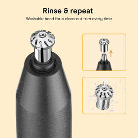 Conair Ear and Nose Hair Trimmer in use for eyebrow grooming