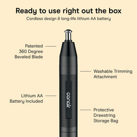 Conair Ear and Nose Hair Trimmer showing washable trimming attachment