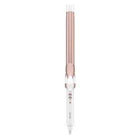 Conair Extra Long Curling Iron 1-inch front view in white and rose gold