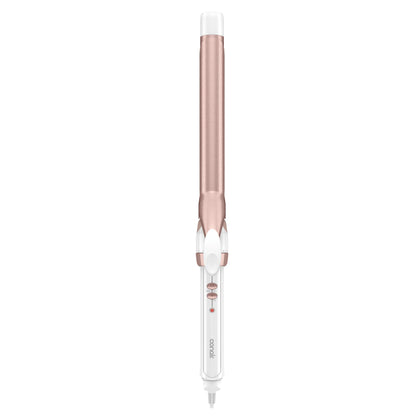 Conair Extra Long Curling Iron 1-inch front view in white and rose gold