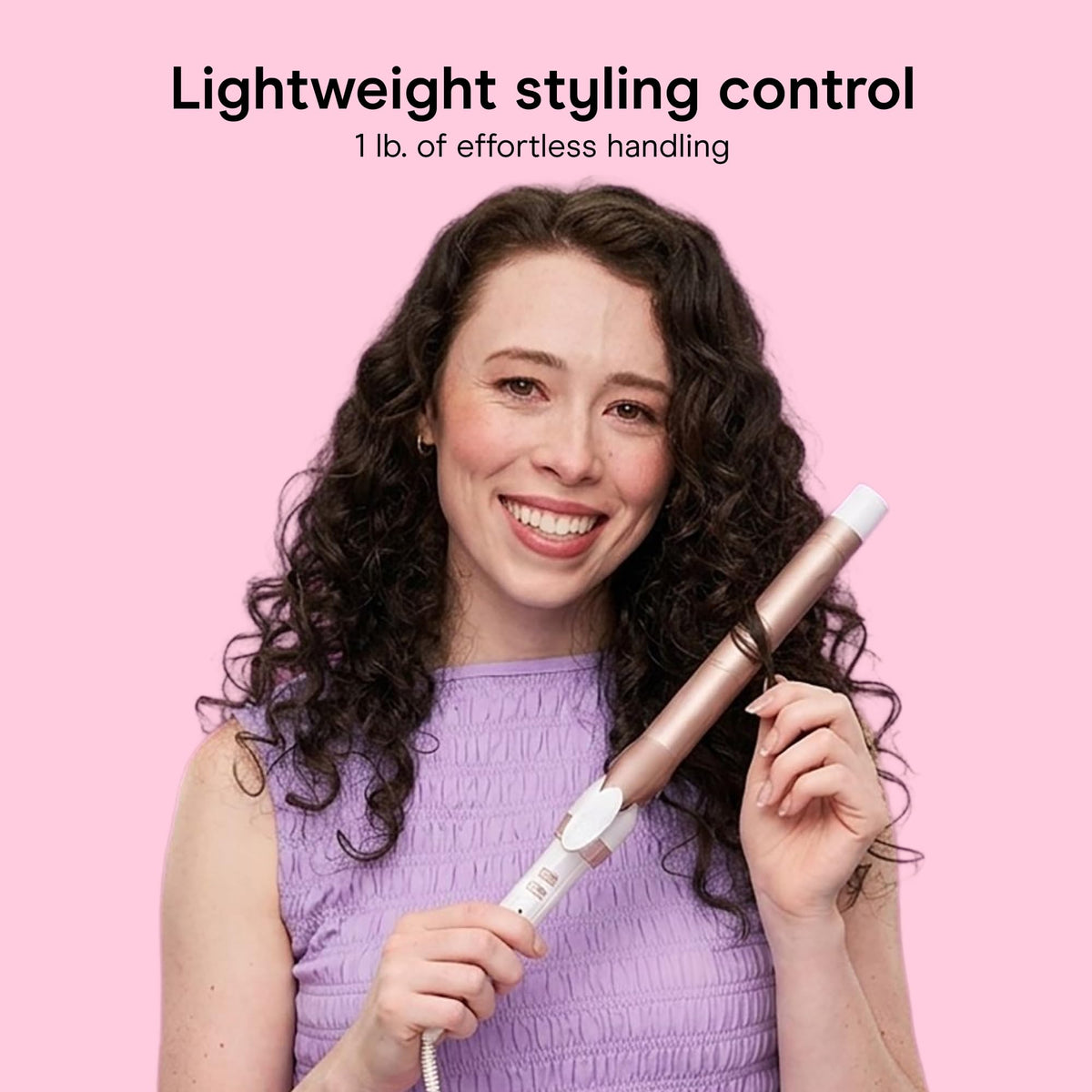 Conair Extra Long Curling Iron in use on long hair