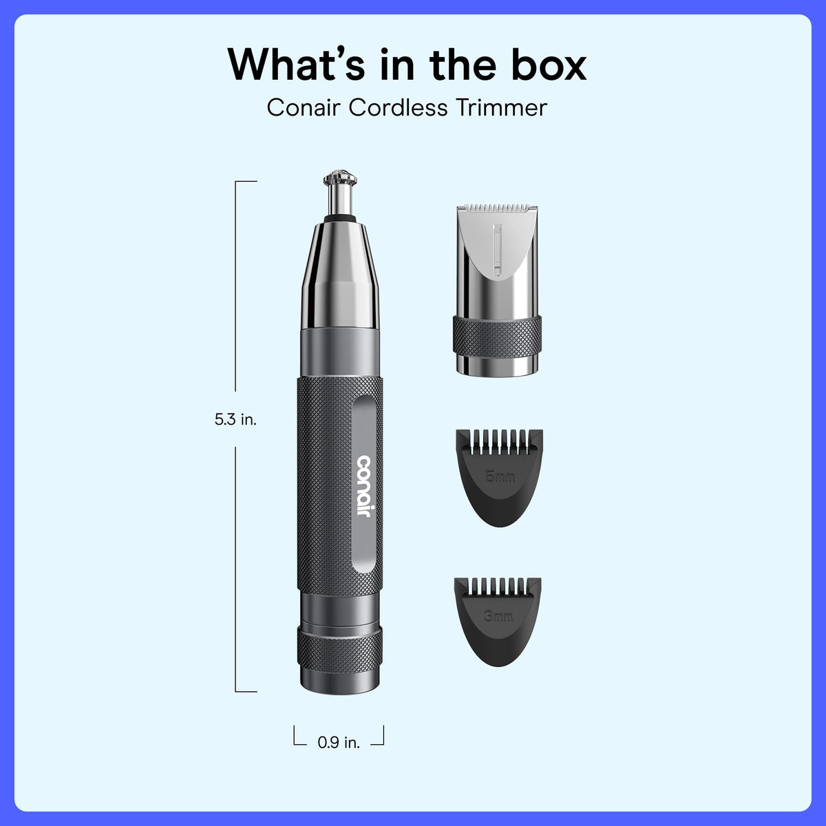 Conair Eyebrow & Nose Hair Trimmer in travel case