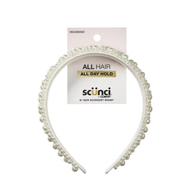 Conair Faux Pearl Headband front view with assorted pearls
