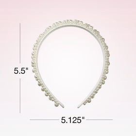Conair Faux Pearl Headband worn by model in casual outfit