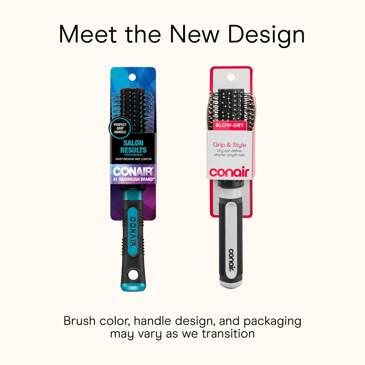 Conair Grip & Style Round Brush side view showing barrel size