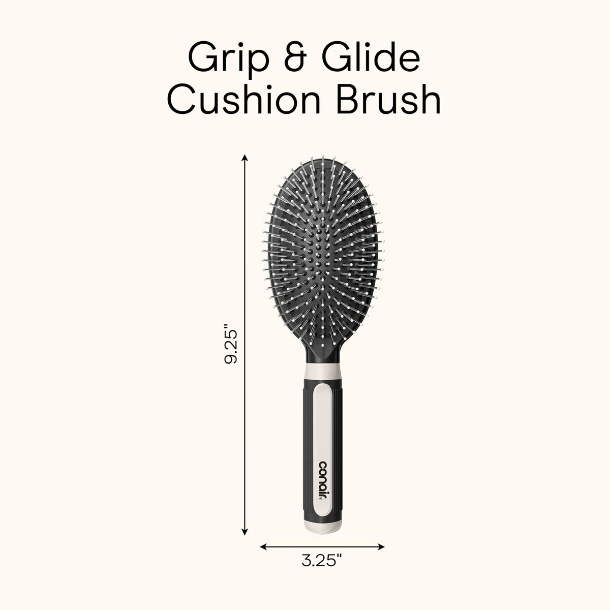 Conair hair brush with metal bristles on a styling table