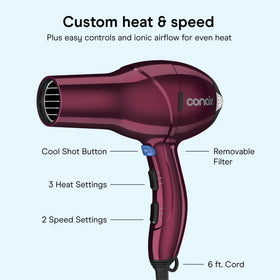 Conair Hair Dryer diffuser attachment in use