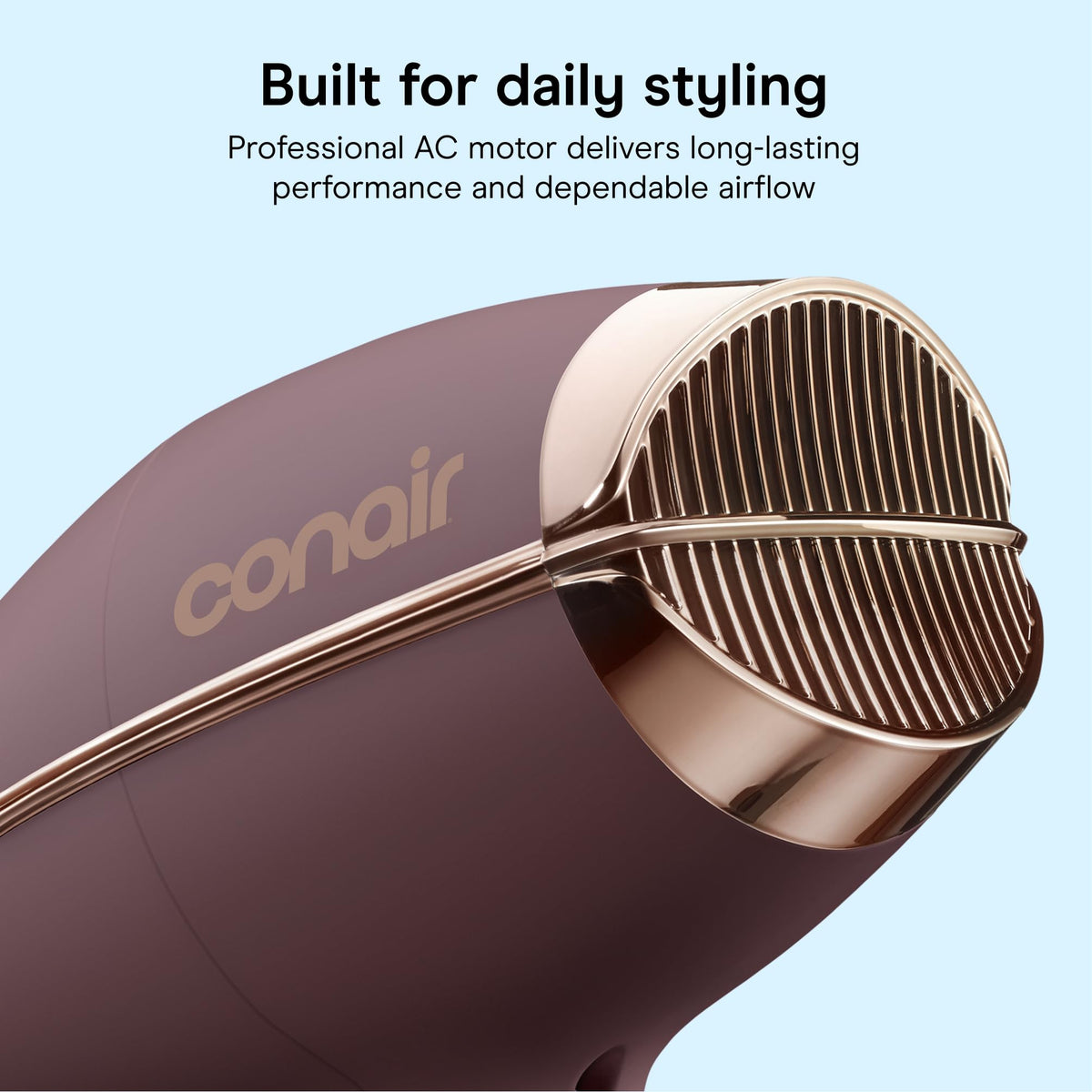 Conair Hair Dryer in use with curly hair