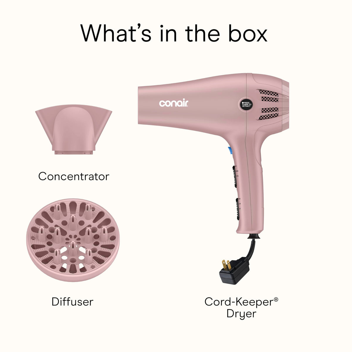 Conair Hair Dryer with accessories