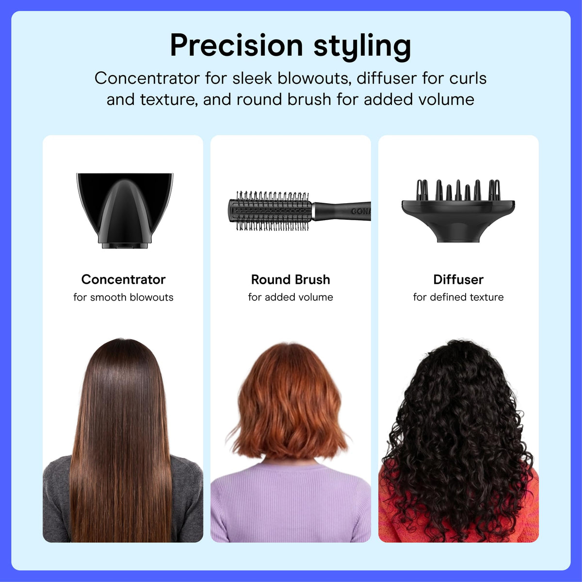 Conair Hair Dryer with concentrator nozzle attached