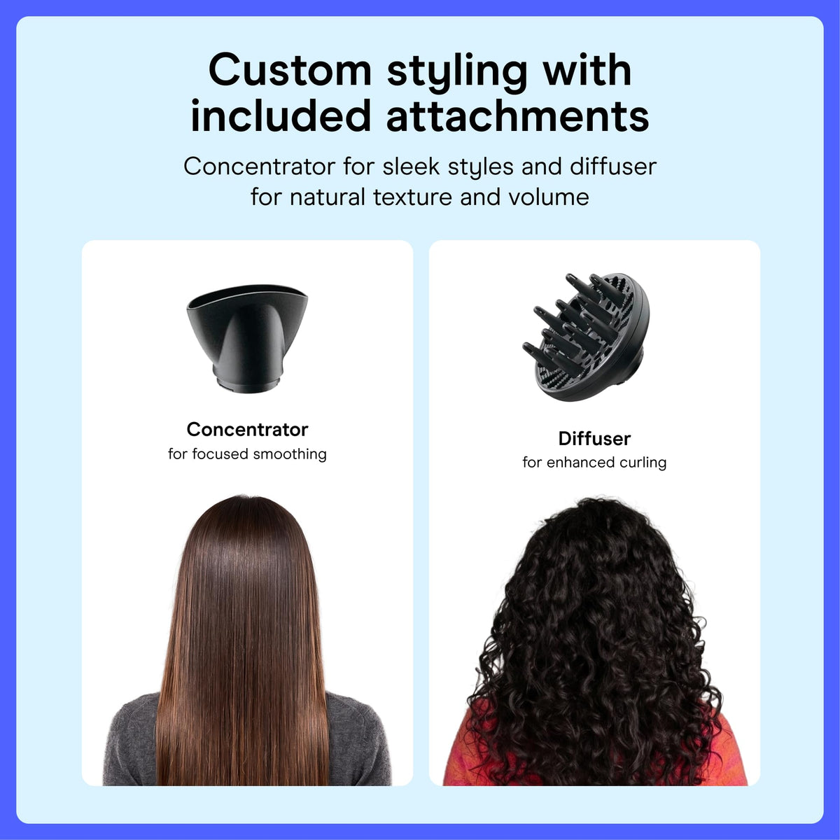 Conair Hair Dryer with diffuser attachment support natural texture