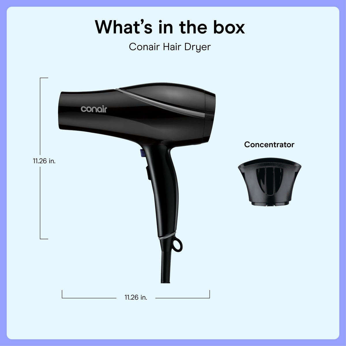 Conair Hair Dryer with smooth, shiny hair results