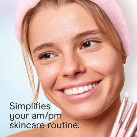 Conair headband in use during skincare routine