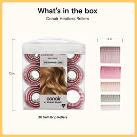 Conair Heatless Curls Hair Rollers set with storage case open
