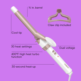 Conair ¾-inch curling iron side view showing barrel