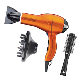 Conair Infiniti PRO Hair Dryer front view with diffuser and concentrator