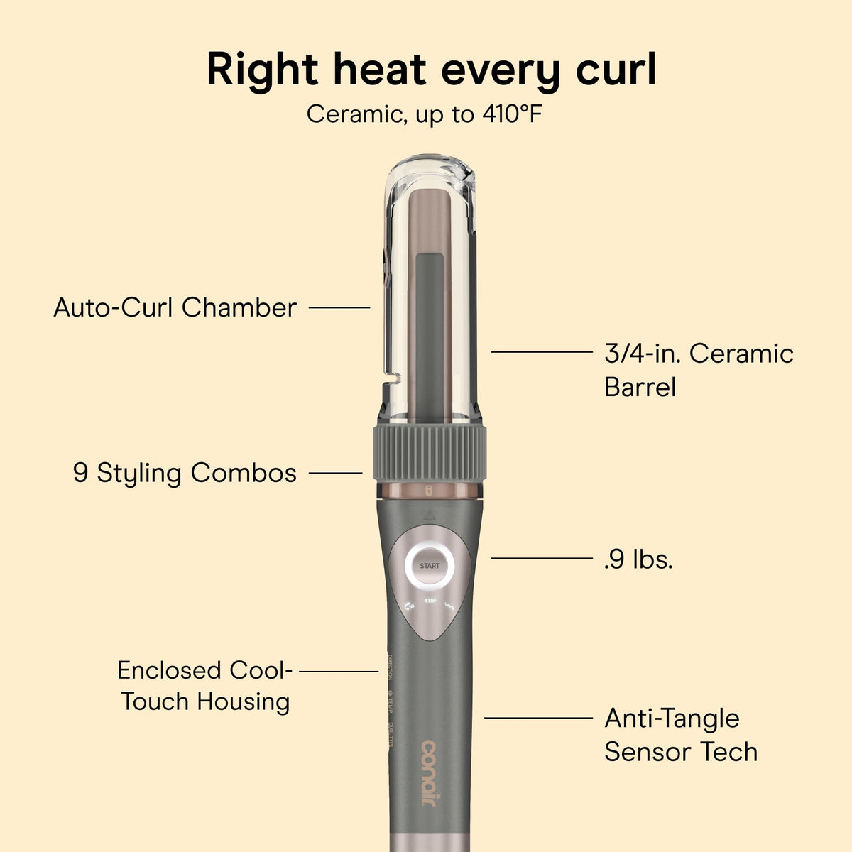 Conair InfinitiPRO Automatic Curling Iron in use on hair