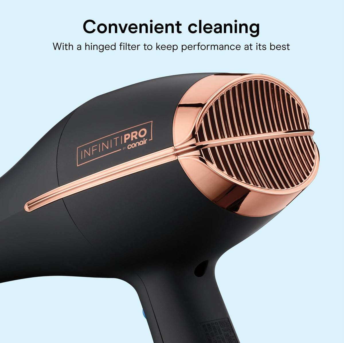 Conair InfinitiPRO Hair Dryer back view with removable lint filter