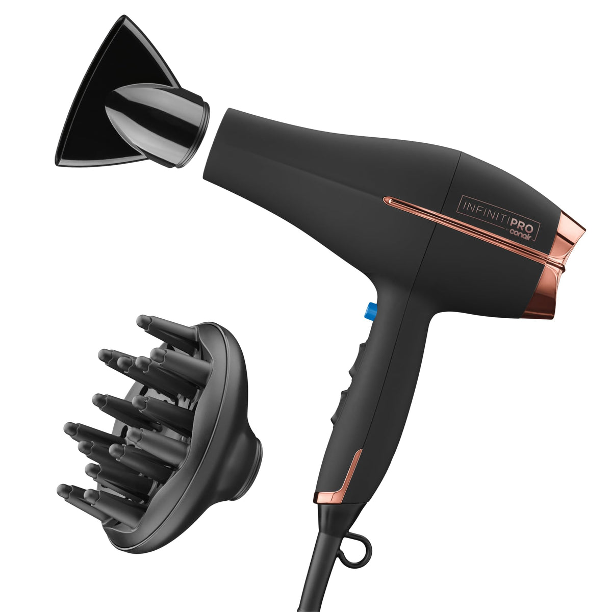 Conair InfinitiPRO Hair Dryer front view with black finish