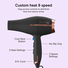 Conair InfinitiPRO Hair Dryer showing control buttons