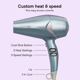 Conair InfinitiPRO Hair Dryer with diffuser in use on curly hair