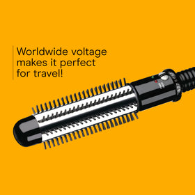 Conair Instant Heat Curling Iron Brush with heat settings displayed