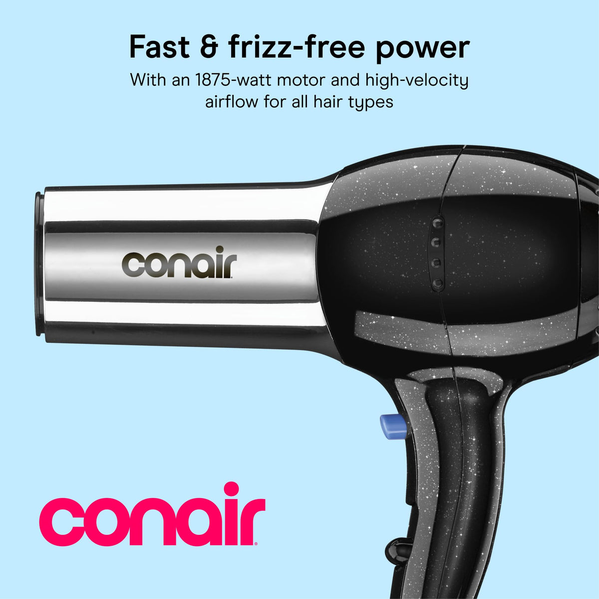 Conair Ionic Hair Dryer showing controls and lightweight design