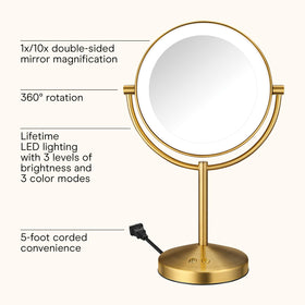 Conair LED Vanity Mirror side view showing 360-degree rotation