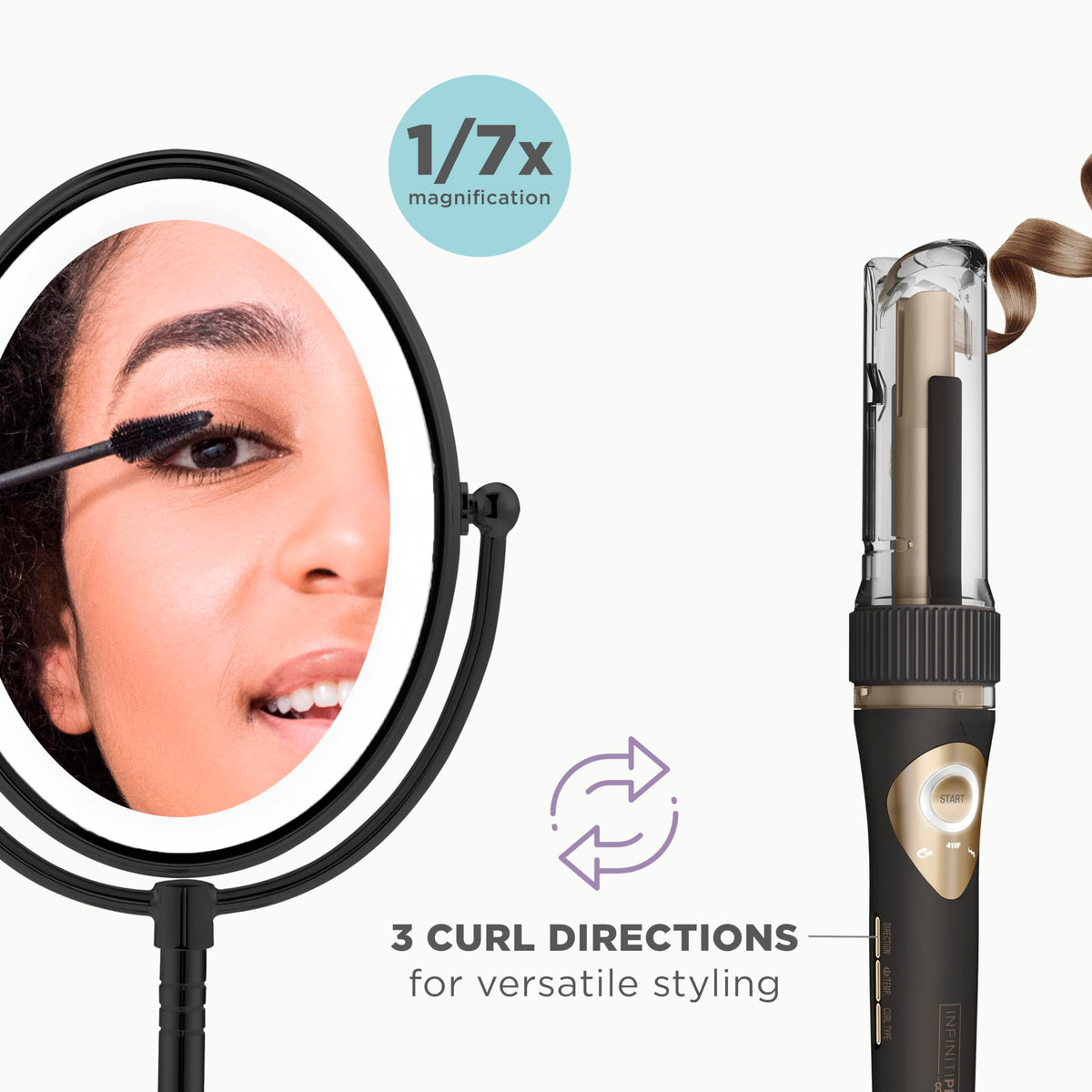 Conair Lighted Makeup Mirror with 1X and 7X magnification