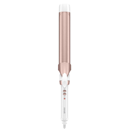 Conair Long Barrel Curling Iron 1.5 Inch front view in White/Rose Gold