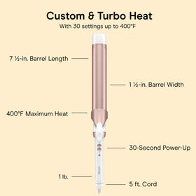 Conair Long Barrel Curling Iron 1.5 Inch in use styling hair