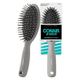 Conair Men Hair Brush in slate gray, front view
