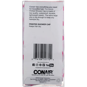 Conair Printed XL Shower Cap folded for storage