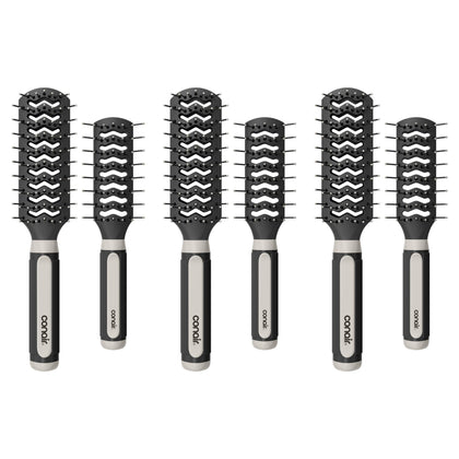 Conair Salon Results 6-Piece Hairbrush Set with full-size and mid-size brushes