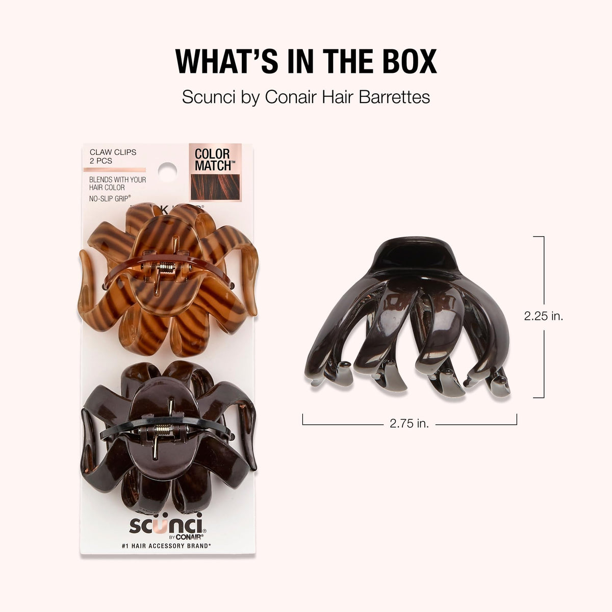 Conair Scünci Octopus Claw Clip showing No-Slip Grip technology