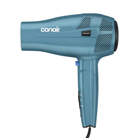 Conair Travel Hair Dryer blue model front view with folding handle