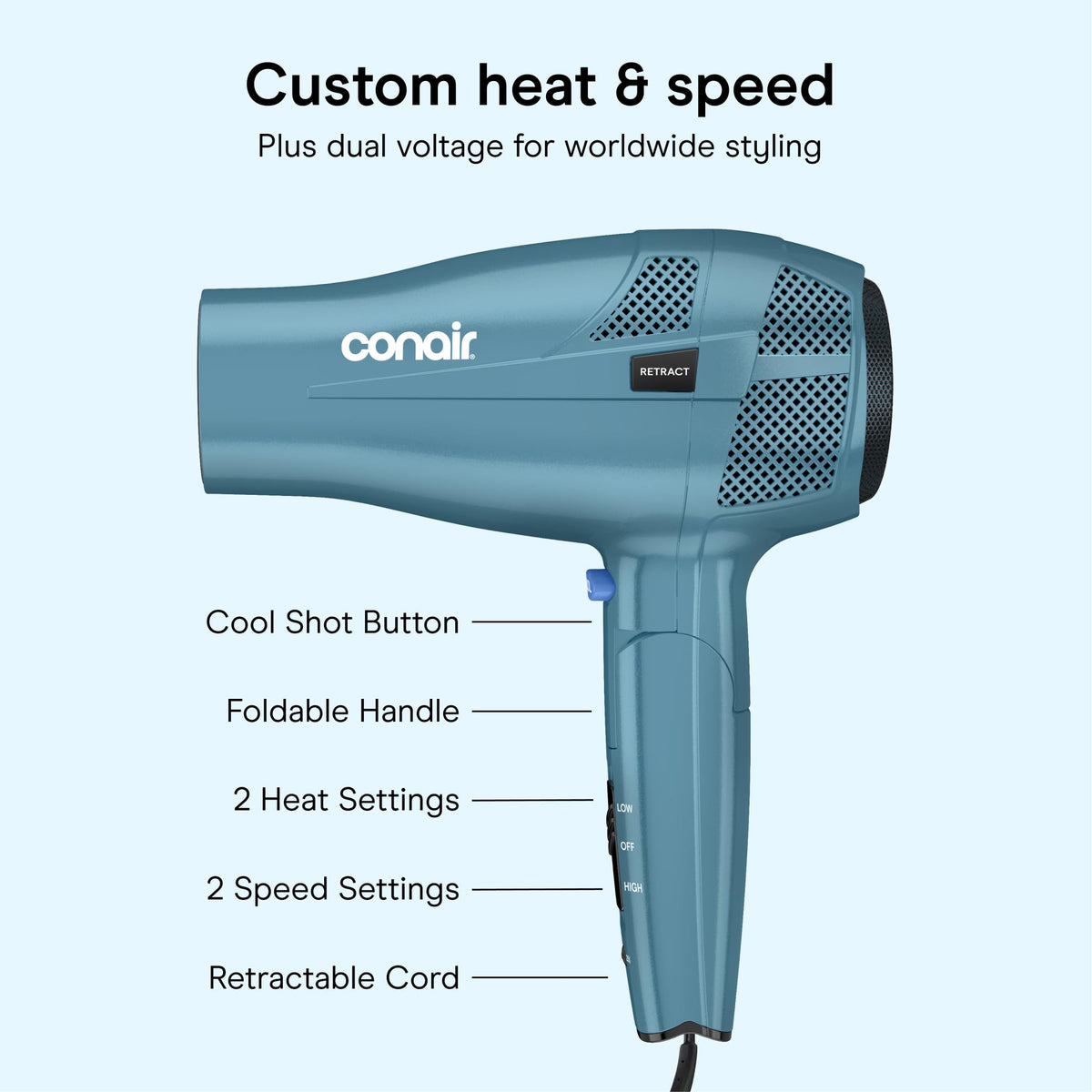 Conair Travel Hair Dryer in travel bag