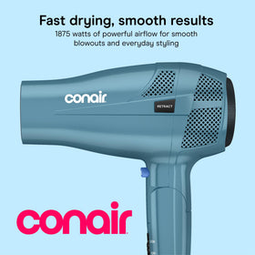 Conair Travel Hair Dryer showing retractable cord feature