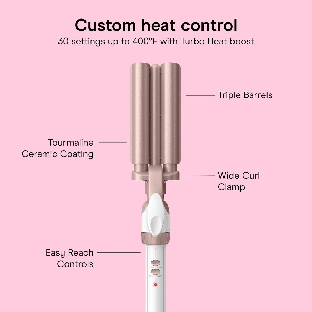 Conair Triple Barrel Curling Iron in use creating waves in hair