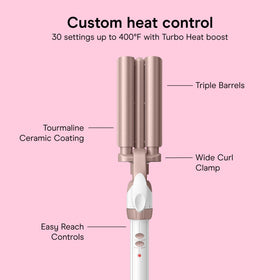 Conair Triple Barrel Curling Iron in use creating waves in hair