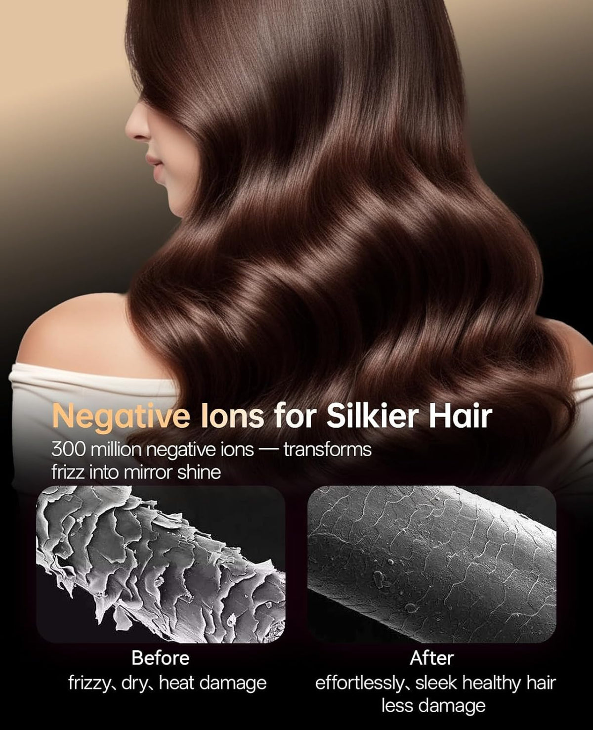 CONFU Hair Dryer displaying temperature control settings