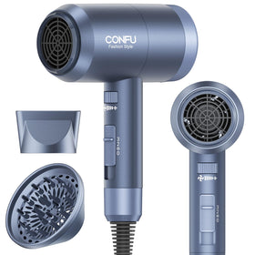 CONFU Hair Dryer front view with diffuser and concentrator