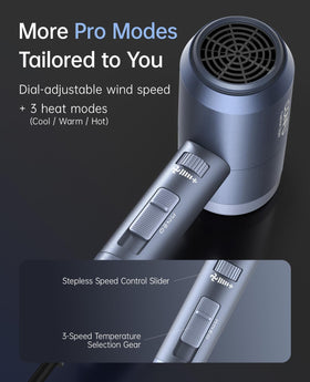 CONFU Hair Dryer in use styling curly hair