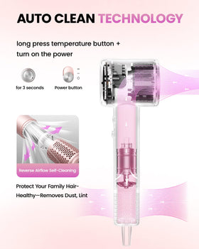 CONFU Hair Dryer self-cleaning feature demonstration