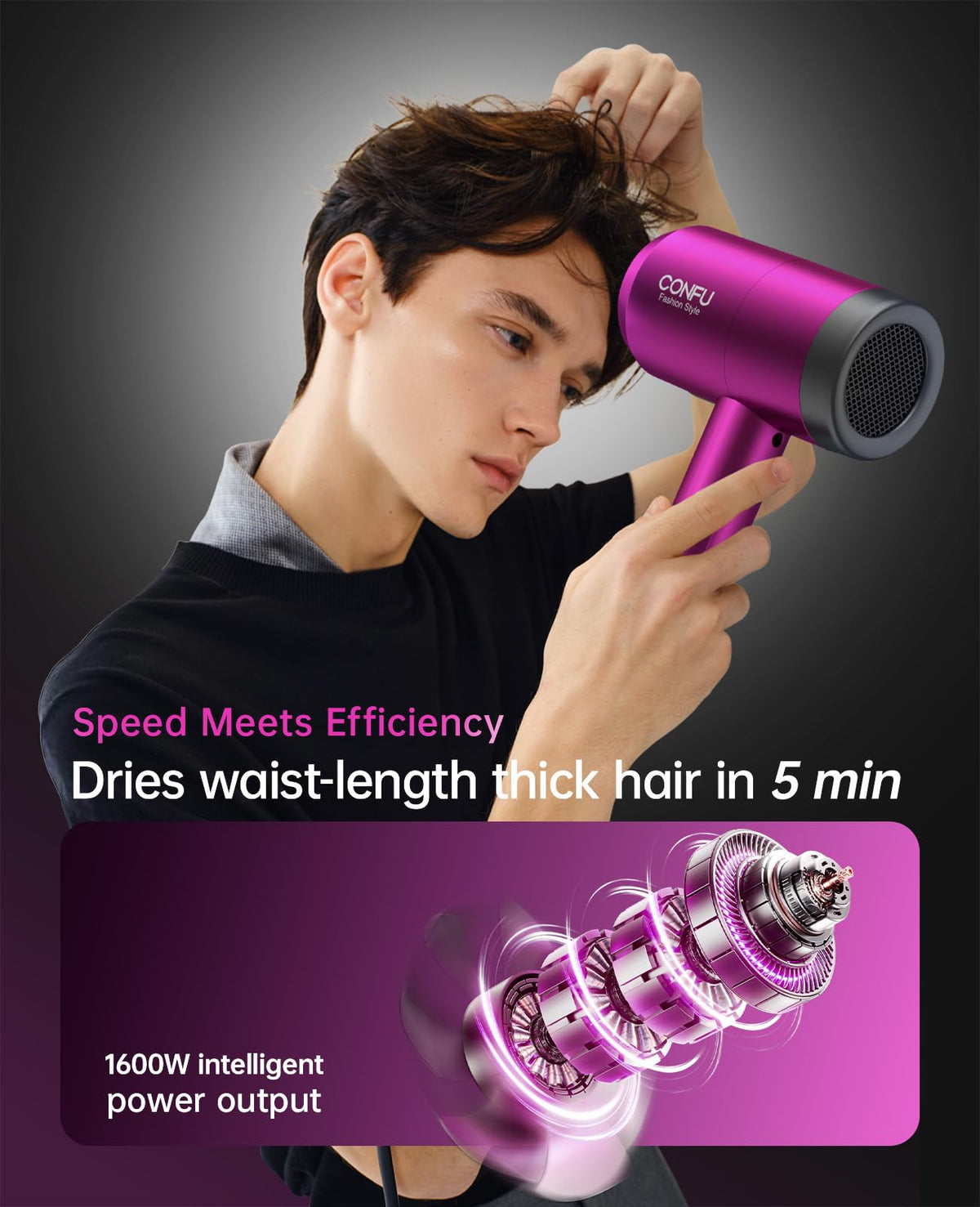 CONFU Hair Dryer with diffuser attachment