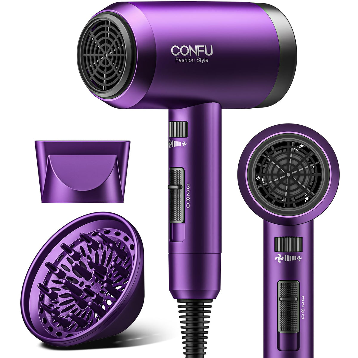 CONFU Hair Dryer with Diffuser front view