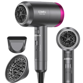 CONFU Ionic Blow Dryer 1600W front view with concentrator nozzle
