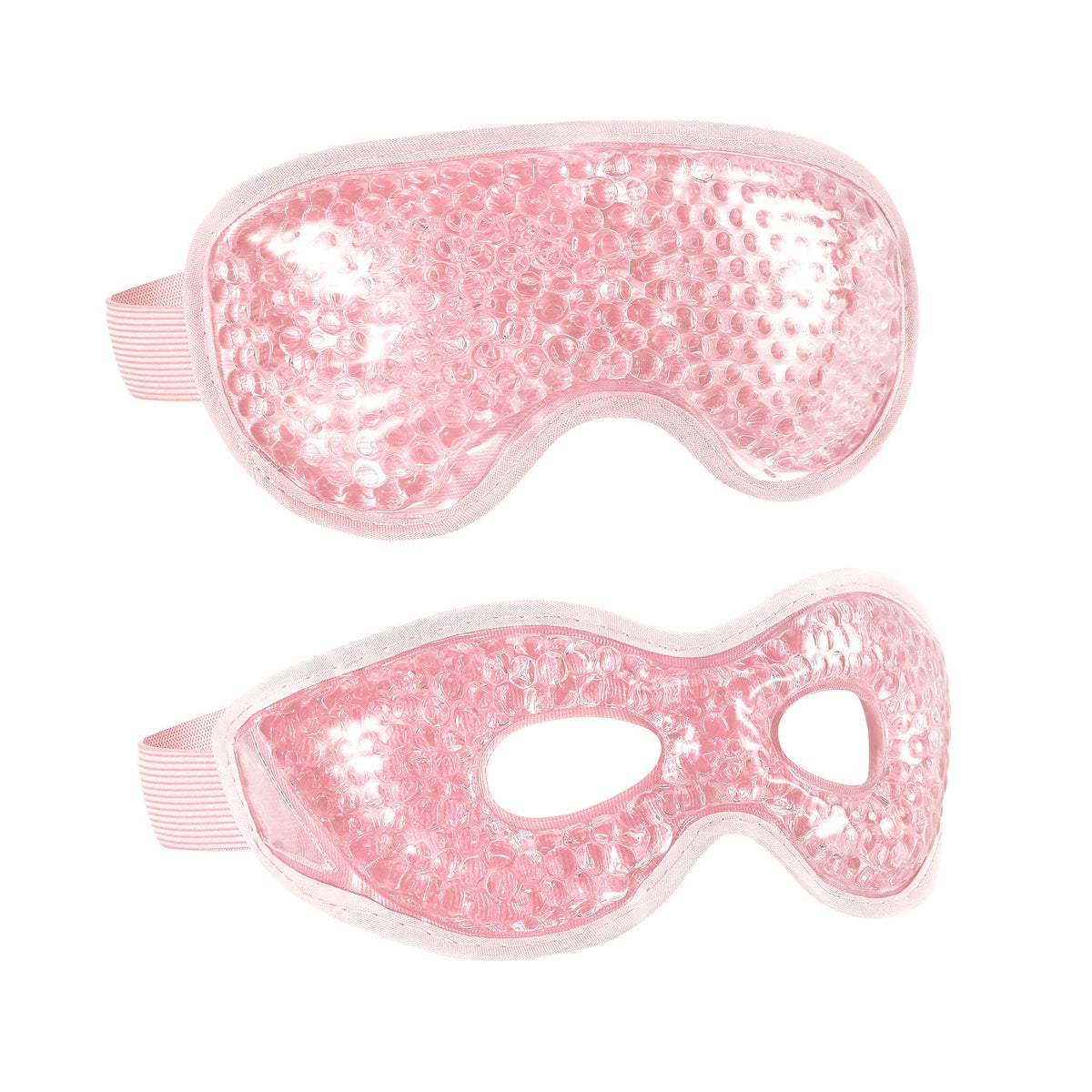 CONSGIJI Gel Eye Mask 2PCS reusable cold therapy pink front view