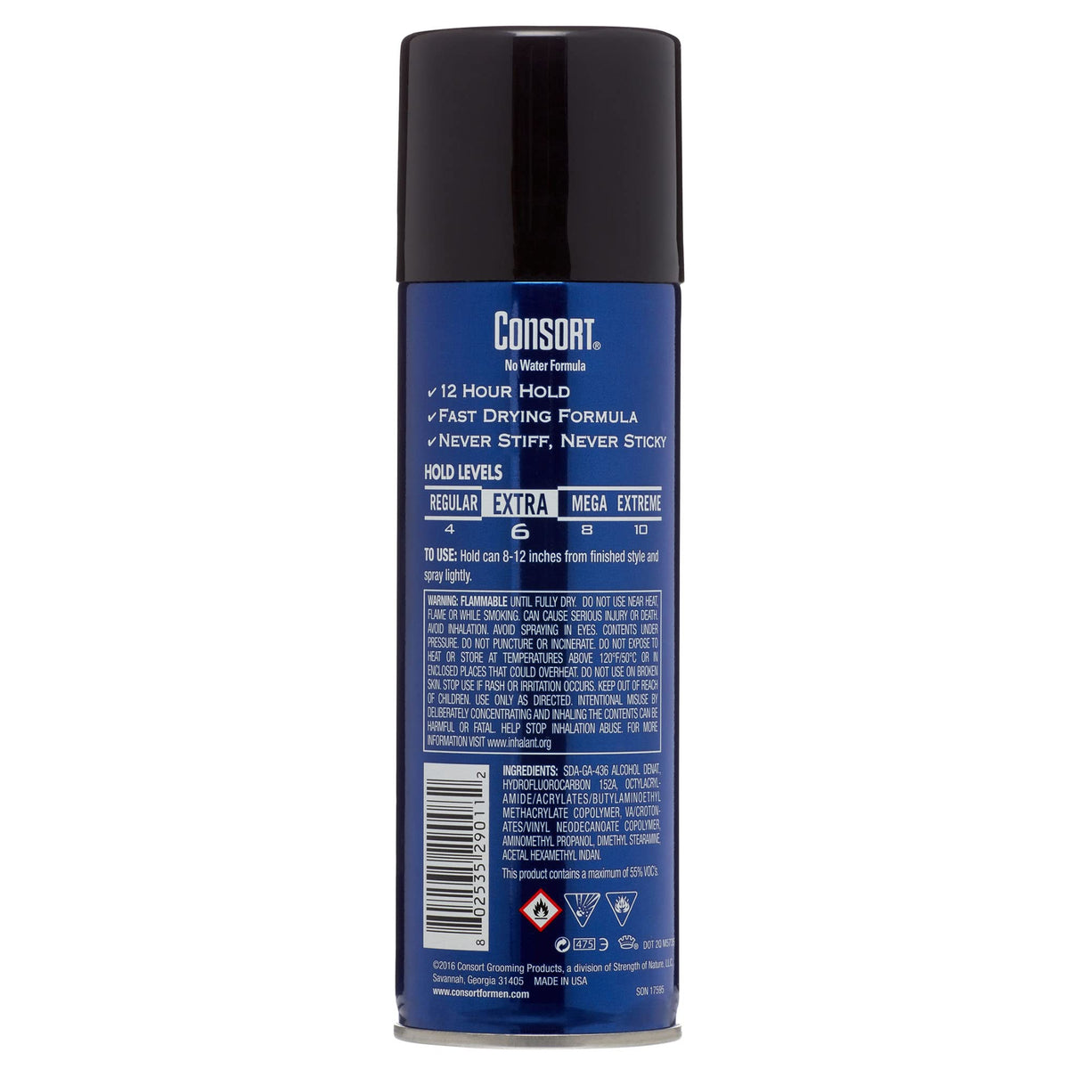 Consort Extra Hold Hair Spray 3 Pack packaging with product details