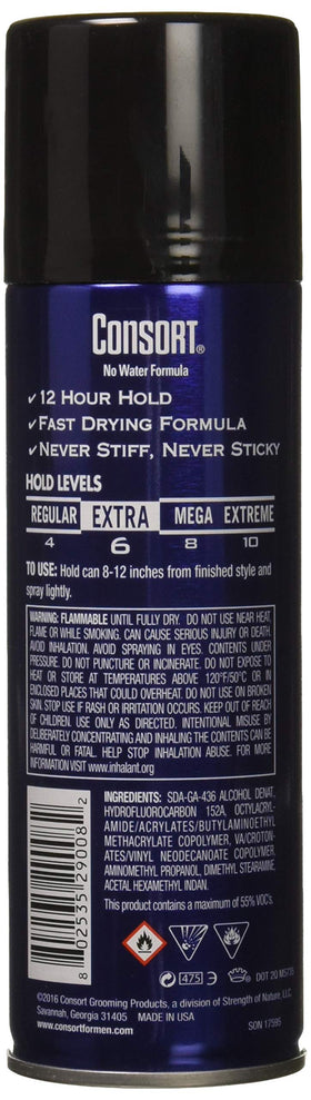 Consort Hair Spray Unscented Extra Hold 8.30 oz packaging